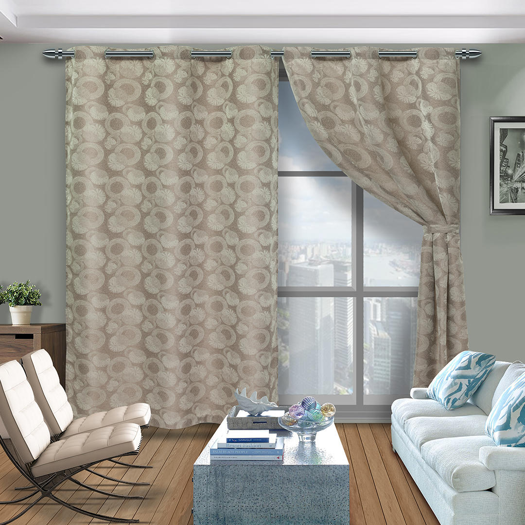 Cortina Jacquard Café 265x215cm de Circulos - Cortinas | Bylmo