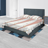 Juego de Sabanas Algodón 250 Hilos King 200 cm Blanco con Líneas y Círculos - Ropa de Cama | Bylmo