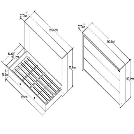 Cama Latino Sencilla 90 cm Blanco Desplegable - Camas | Bylmo