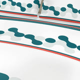 Juego de Sabanas Algodón 180 Hilos King 200 cm Blanco con Círculos Verde Azul - Ropa de Cama | Bylmo