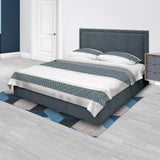 Juego de Sabanas Algodón 250 Hilos King 200 cm Blanco con Franja Verde Azul y Líneas Blancas - Ropa de Cama | Bylmo