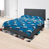 Juego de Sabanas Algodón 180 Hilos King 200 cm Azul con Yin Yang Azul Oscuro - Ropa de Cama | Bylmo