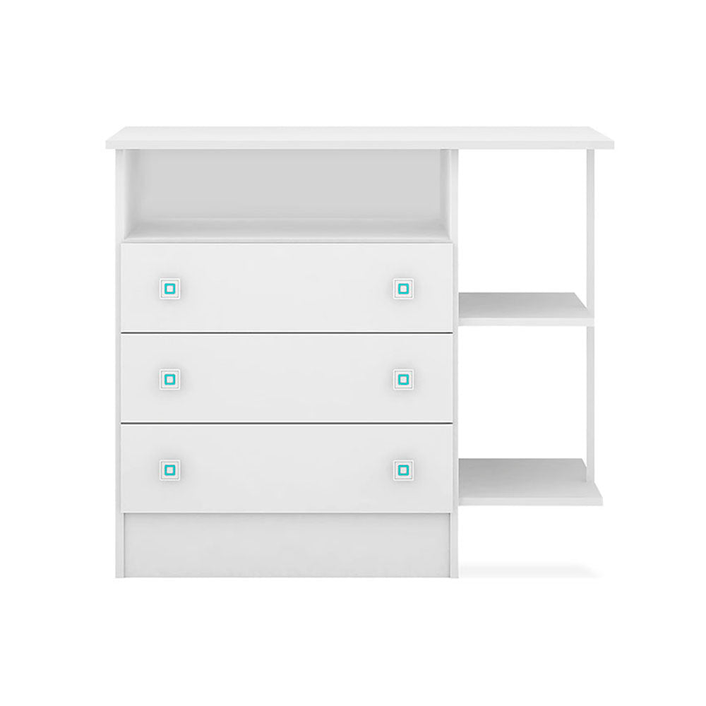 Cómoda Manaos Blanco 45x79cm De Tres Hileras con Tres Cajones - Cajoneras | Bylmo