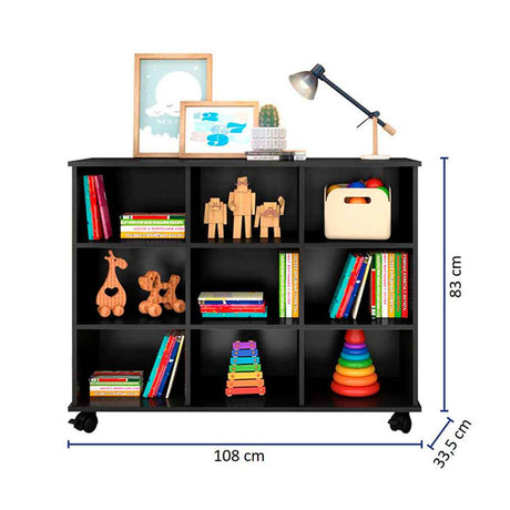 Arrimo Salvador Negro 108 cm con Entrepaños - Repisas y Percheros | Bylmo