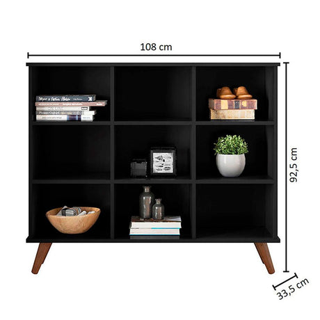 Arrimo Recife Negro 108 cm con Entrepaños - Repisas y Percheros | Bylmo