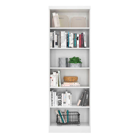 Biblioteca Brasilia Blanco 61x183cm con Cinco Compartimientos - Bibliotecas | Bylmo