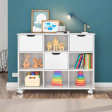 Arrimo con Kit de Tres Cajones Salvador Blanco 108x83cm con Nueve Compartimientos y con Ruedas - Repisas y Percheros | Bylmo