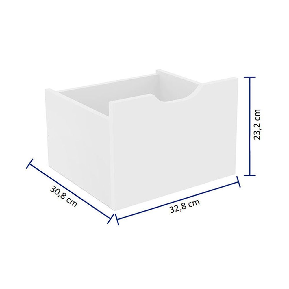 Arrimo con Kit de Tres Cajones Salvador Blanco 108x83cm con Nueve Compartimientos y con Ruedas - Repisas y Percheros | Bylmo