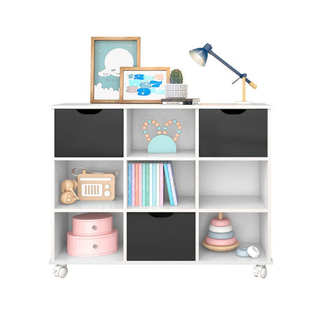 Arrimo Salvador Blanco 108 cm con Tres Cajones Negros - Repisas y Percheros | Bylmo