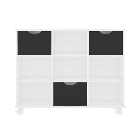 Arrimo Salvador Blanco 108 cm con Tres Cajones Negros - Repisas y Percheros | Bylmo