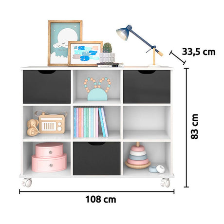 Arrimo Salvador Blanco 108 cm con Tres Cajones Negros - Repisas y Percheros | Bylmo