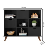 Arrimo Recife Negro 108 cm con Tres Cajones - Repisas y Percheros | Bylmo