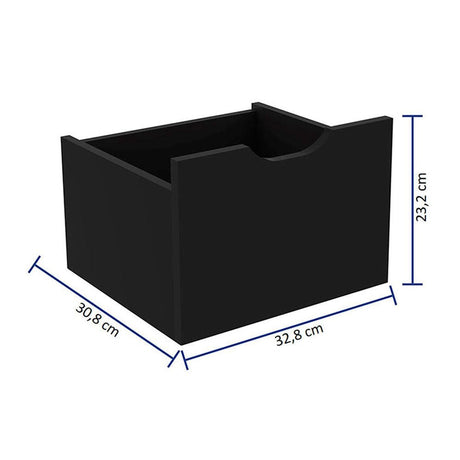 Arrimo Recife Negro 108 cm con Tres Cajones - Repisas y Percheros | Bylmo