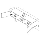 Rack Estambul Blanco y Cafe 156 cm con Dos Puertas - Muebles para TV | Bylmo