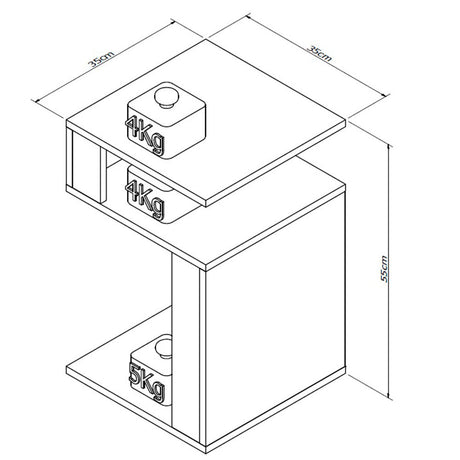 Mesa Guadalupe Cafe y Negro 35 cm - Mesas | Bylmo