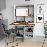 Mueble Auxiliar Fátima Cafe y Blanco 90 cm Transformable - Muebles Organizadores | Bylmo