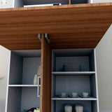 Mueble Auxiliar Fátima Cafe y Blanco 90 cm Transformable - Muebles Organizadores | Bylmo