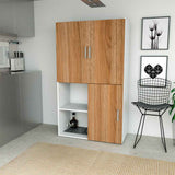 Mueble Auxiliar Fátima Cafe y Blanco 90 cm Transformable - Muebles Organizadores | Bylmo