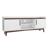 Rack Lille Blanco y Cafe 160 cm con Dos Puertas - Muebles para TV | Bylmo