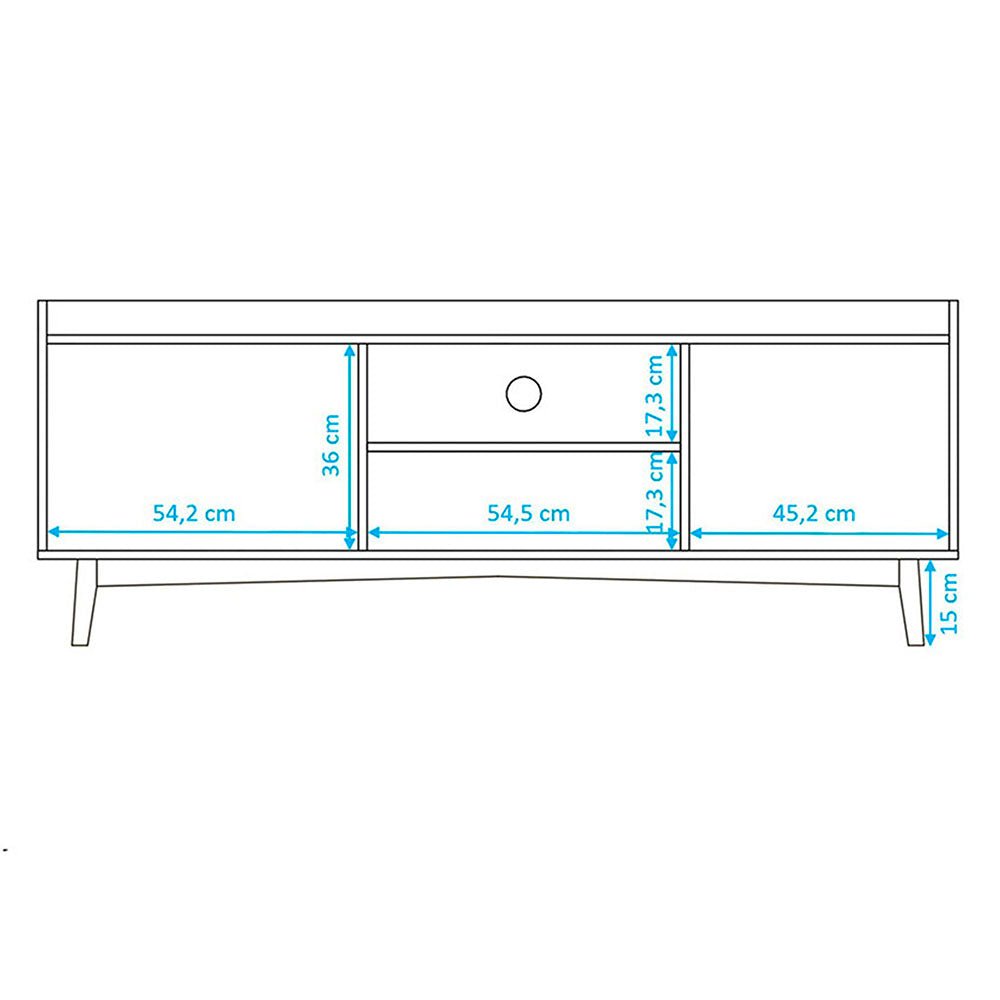 Rack Lille Blanco y Cafe 160 cm con Dos Puertas - Muebles para TV | Bylmo