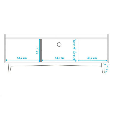 Rack Lille Blanco y Cafe 160 cm con Dos Puertas - Muebles para TV | Bylmo