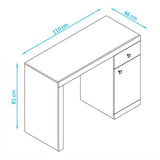 Escritorio Lyon Cafe 110 cm con Cajón y Puerta - Escritorios y Archivadores | Bylmo