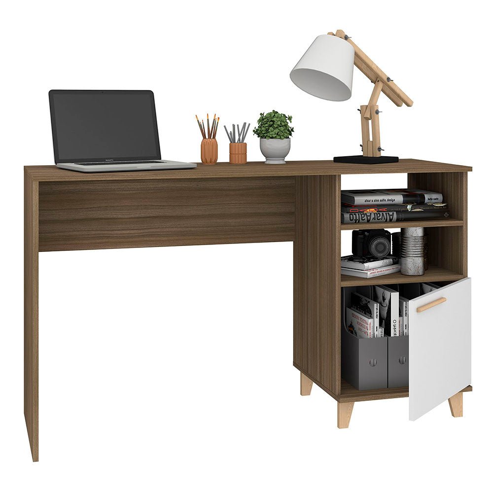 Escritorio Italia Cafe 135 cm con Puerta y Entrepaños - Escritorios y Archivadores | Bylmo