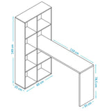 Escritorio en L Lady Cafe 135 cm con Biblioteca - Escritorios y Archivadores | Bylmo