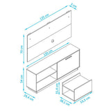 Combo Panel para TV, Mueble Auxiliar y Mesa de Centro Sidney Blanco 135 cm - Muebles para TV | Bylmo