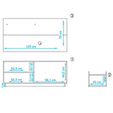 Combo Panel para TV, Mueble Auxiliar y Mesa de Centro Sidney Blanco 135 cm - Muebles para TV | Bylmo