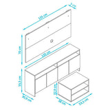 Combo Panel para TV, Mueble Auxiliar y Mesa de Centro Vancouver Cafe y Blanco 135 cm - Muebles para TV | Bylmo