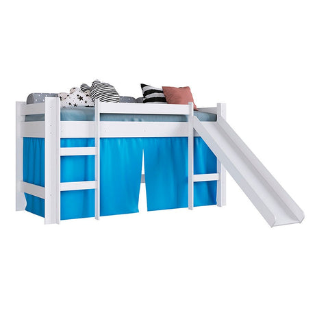 Cama Valentina Sencilla 90 cm Blanco y Azul con Lisadero - Camas | Bylmo