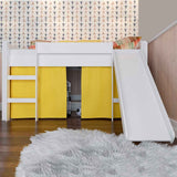 Cama Valentina Sencilla 90 cm Blanco y Amarillo con Lisadero - Camas | Bylmo