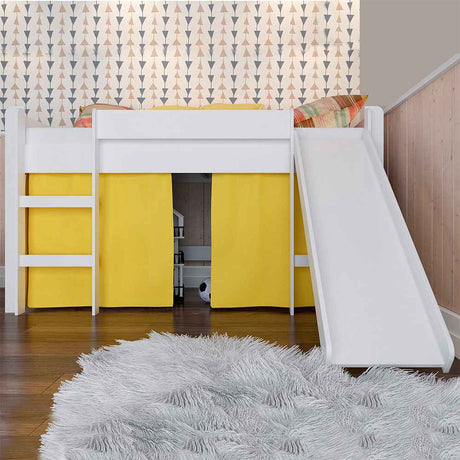 Cama Valentina Sencilla 90 cm Blanco y Amarillo con Lisadero - Camas | Bylmo