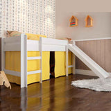 Cama Valentina Sencilla 90 cm Blanco y Amarillo con Lisadero - Camas | Bylmo