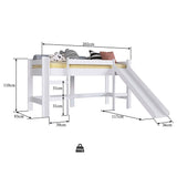 Cama Marcela Sencilla 90 cm Blanco con Lisadero - Camas | Bylmo