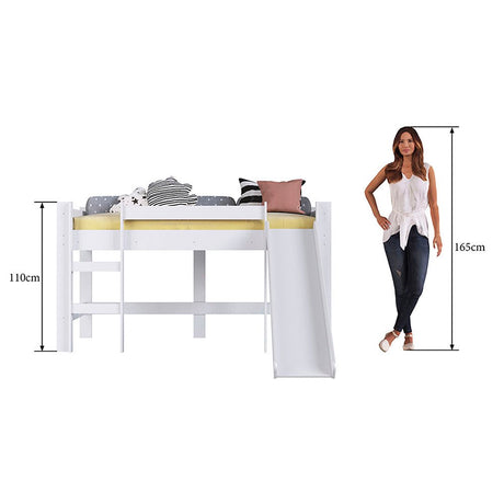 Cama Marcela Sencilla 90 cm Blanco con Lisadero - Camas | Bylmo