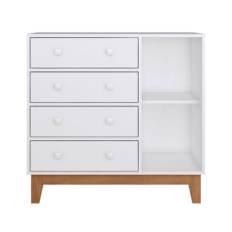 Cómoda Mariana Blanco 90 cm con Cuatro Cajones y Una Puerta - Cajoneras | Bylmo