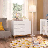 Cómoda Mariana Blanco 90 cm con Cuatro Cajones y Una Puerta - Cajoneras | Bylmo