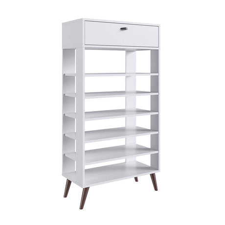 Zapatero Matias Blanco 68 cm con Un Cajón - Closets | Bylmo