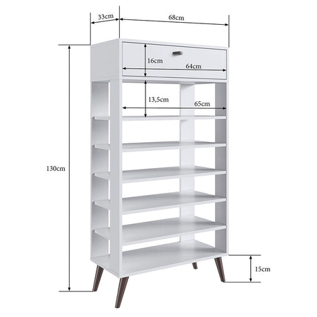 Zapatero Matias Blanco 68 cm con Un Cajón - Closets | Bylmo