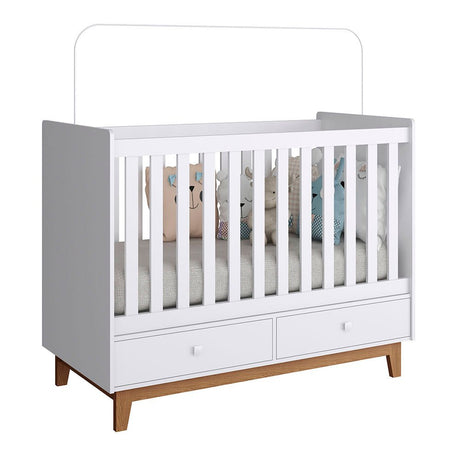Cuna Jairo 133x105 cm Blanco con Dos Cajones - Camas | Bylmo