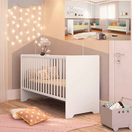 Cuna Emilia 133x90 cm Blanco Multifuncional - Camas | Bylmo