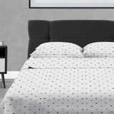Juego de Sabanas Microfibra Semidoble 120 cm Blanco con Círculos Pequeños - Ropa de Cama | Bylmo