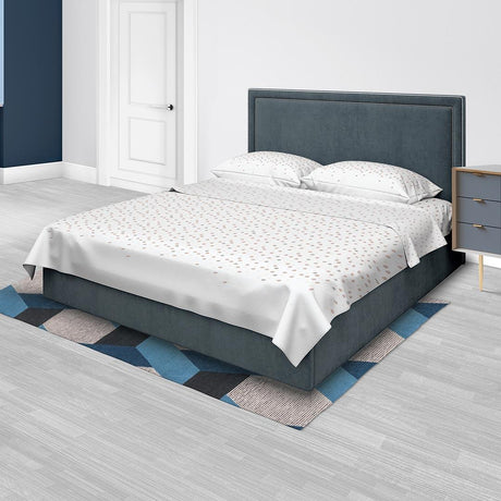 Juego de Sabanas Algodón 250 Hilos Queen 160 cm Blanco con Círculos - Ropa de Cama | Bylmo