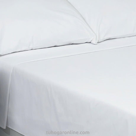 Juego de Sabanas Blanco para Cama Semidoble 120 X 190 Cm de Fondo Entero - Ropa de Cama | Bylmo