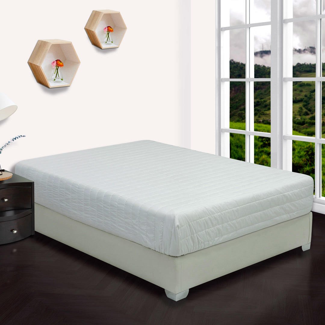 Protector de Colchón Microfibra Doble 140 cm Blanco Fondo Entero - Ropa de Cama | Bylmo