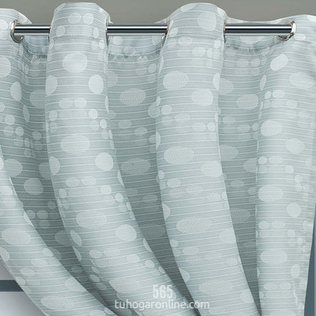 Cortina Lona Blanco Hueso 265x215cm de Circulos con Buena Opacidad - Cortinas | Bylmo