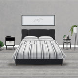 Juego de Sabanas Microfibra Doble 140 cm Blanco con Líneas Negras - Ropa de Cama | Bylmo