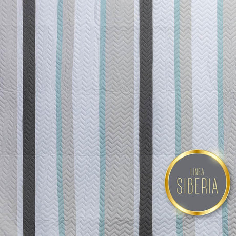 Cubrelecho Español Prensado Verde Menta para Cama Doble 140 X 190 Cm Doble Faz de Lineas Y Puntos - Ropa de Cama | Bylmo